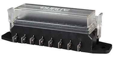 Fuse box for 8 x blade fuses c/w cover. 